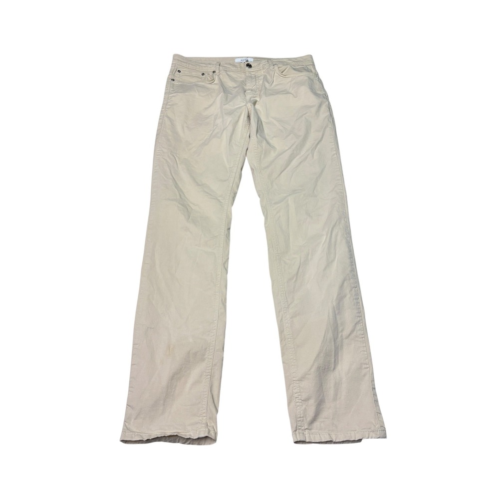 Reiss Mens 32X32 Slim Fit Chino Pants Beige Cotton Stretch 5 Pocket Trousers